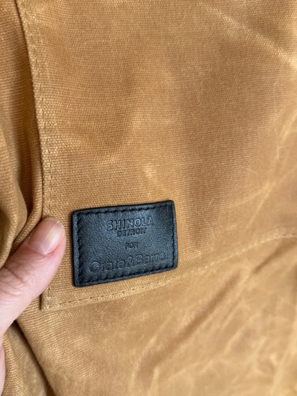 NWT! Crate & Barrel x Shinola Mackinac Waxed Canvas Apron | Tan Leather Trim | S